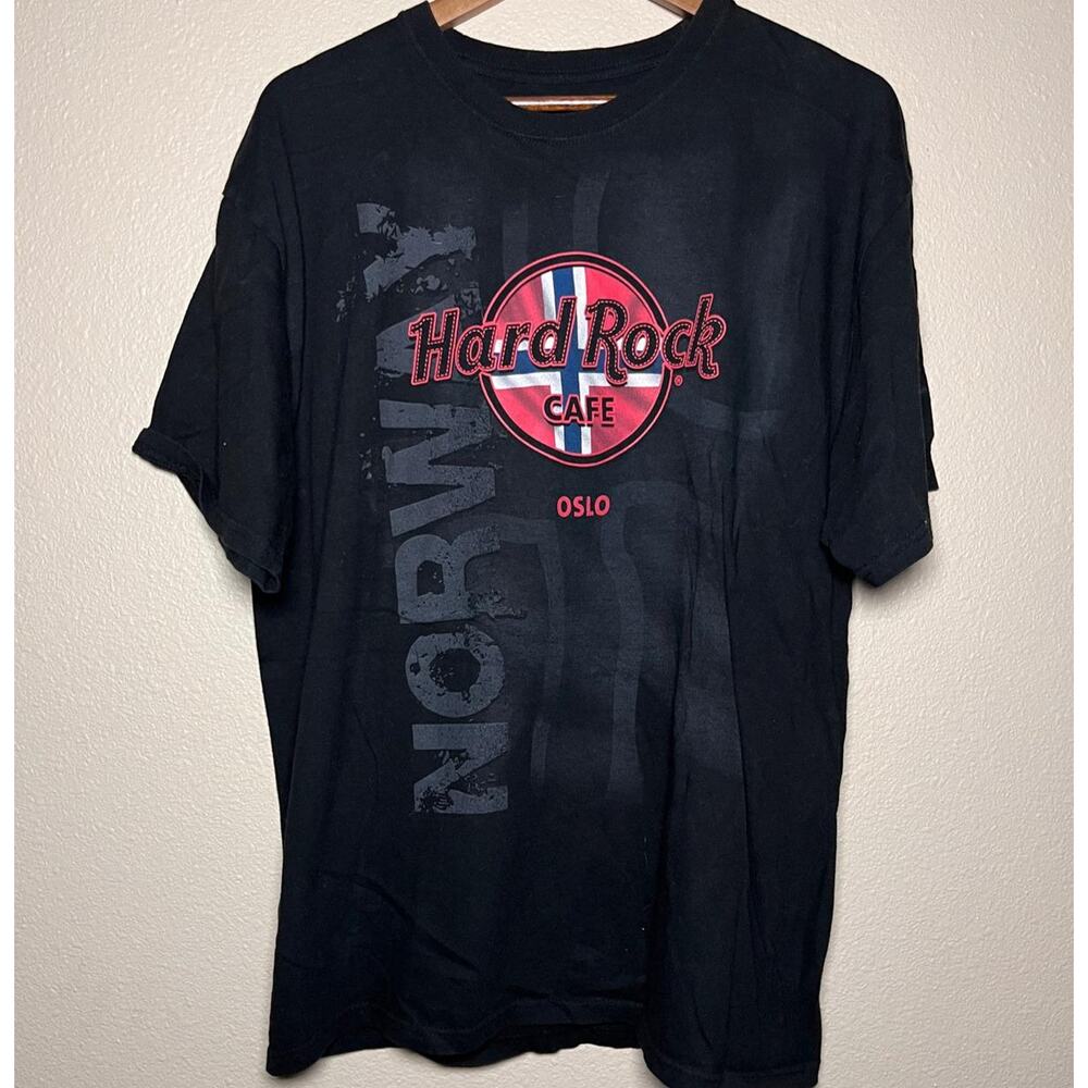 Hard Rock Café 🎸 “Oslo, Norway” Flag Logo Tee – Size XL